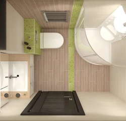 Bathroom design with a bathtub in a modern style 5 sq m