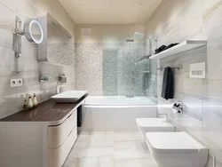 Bathroom design with a bathtub in a modern style 5 sq m