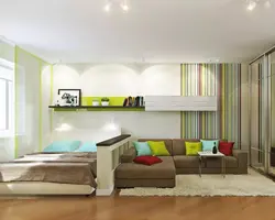 Design of living room and children's room in one room 18