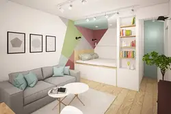 Design Of Living Room And Children'S Room In One Room 18