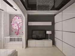 Design of living room and children's room in one room 18