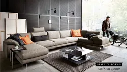 Fashionable sofas in the living room photo