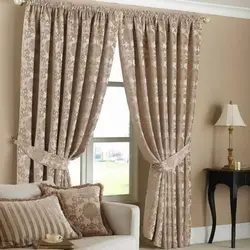 Interior design curtains for the living room in a modern style