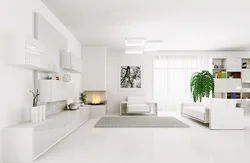 Дизайн современной гостиной в белых тонах