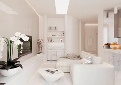 Modern living room design in white colors