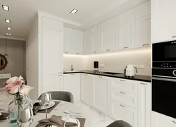 Kitchen interior in white colors
