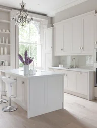 Kitchen interior in white colors