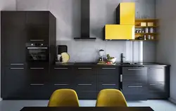 Gray kitchen in the interior color combination with walls photo