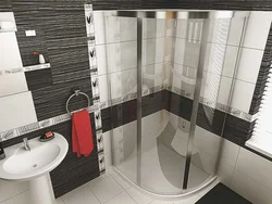 Design of a small bath with shower and toilet photo