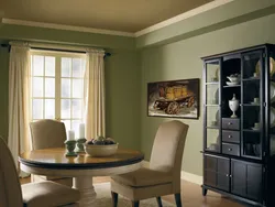 Living room design in pistachio tones