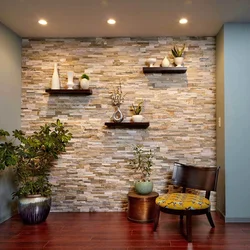 Kitchen interior with bricks on the wall