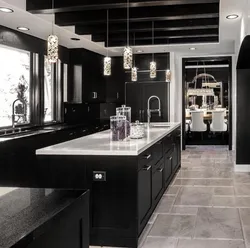 Modern black kitchen design