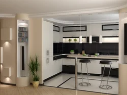 Kitchen Design In A House With A Window And A Bar Counter
