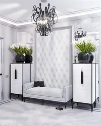 Hallway with white furniture design photo