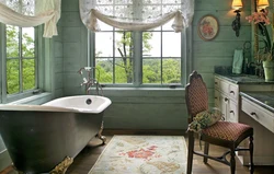 Деревенский дизайн ванной комнаты