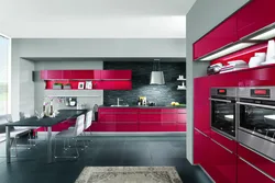 Color combination in the kitchen interior red color