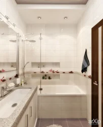 Панельдік үй фотосуретіндегі стандартты ванна бөлмесі