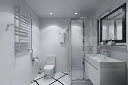 Душ және дәретхана фотосуреті бар ванна бөлмесінің интерьер дизайны