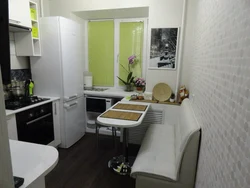 Kitchen Layout 6 Meters With Refrigerator Photo