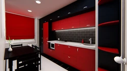 Kitchen black and red photo walls