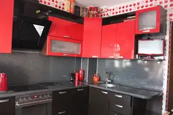 Kitchen black and red photo walls