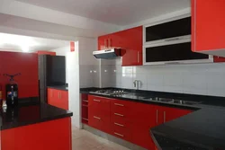 Кухни черно красные фото стены