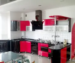 Кухни черно красные фото стены