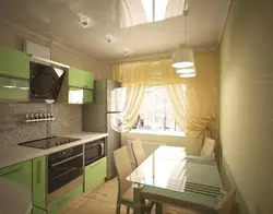 Дизайн кухни 6 м2 с холодильником и газовой в хрущевке