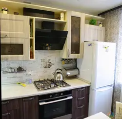 Kitchen Design 6 M2 With Refrigerator And Gas In Khrushchev