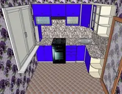 Kitchen design 6 m2 with refrigerator and gas in Khrushchev