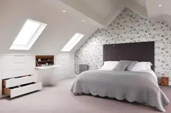 Bedroom on the attic floor interior photo