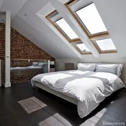 Bedroom on the attic floor interior photo