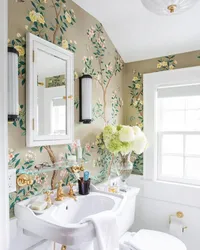 Wallpaper bath design photo