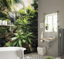 Wallpaper bath design photo