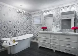 Wallpaper bath design photo