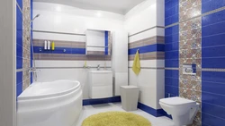 Blue and white bathroom design