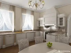 Kitchen with two windows interior design