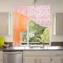 Curtains for the kitchen up to the window sill design