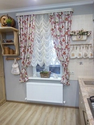 Curtains for the kitchen up to the window sill design