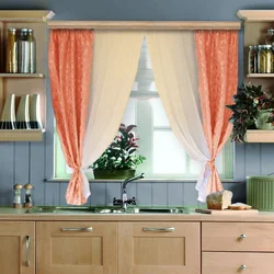 Curtains for the kitchen up to the window sill design