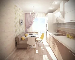 Kitchen 8 meters design with sofa