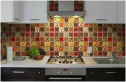 Mosaic as an apron in the kitchen photo