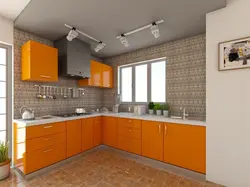 Сочетание цветов с оранжевым в интерьере кухни фото