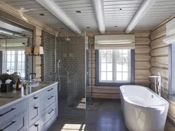 Ванна в деревянном доме дизайн