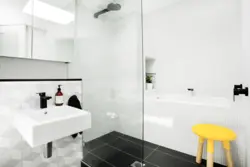 Photos of bathrooms only in white tone