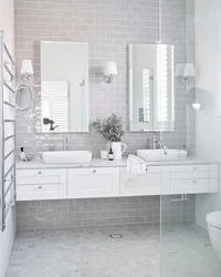 Photos of bathrooms only in white tone