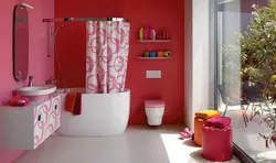 Яркий интерьер ванной