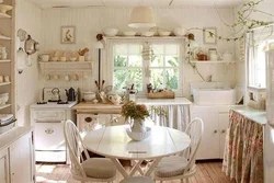 Provence kitchen design in an apartment, real photos