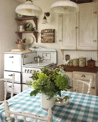 Provence kitchen design in an apartment, real photos