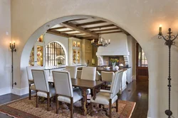 Arches In The Interior Of The Living Room With Kitchen Photo